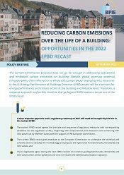 Reducing Carbon Emissions over the Life of a Building: Opportunities in the 2022 EPBD Recast